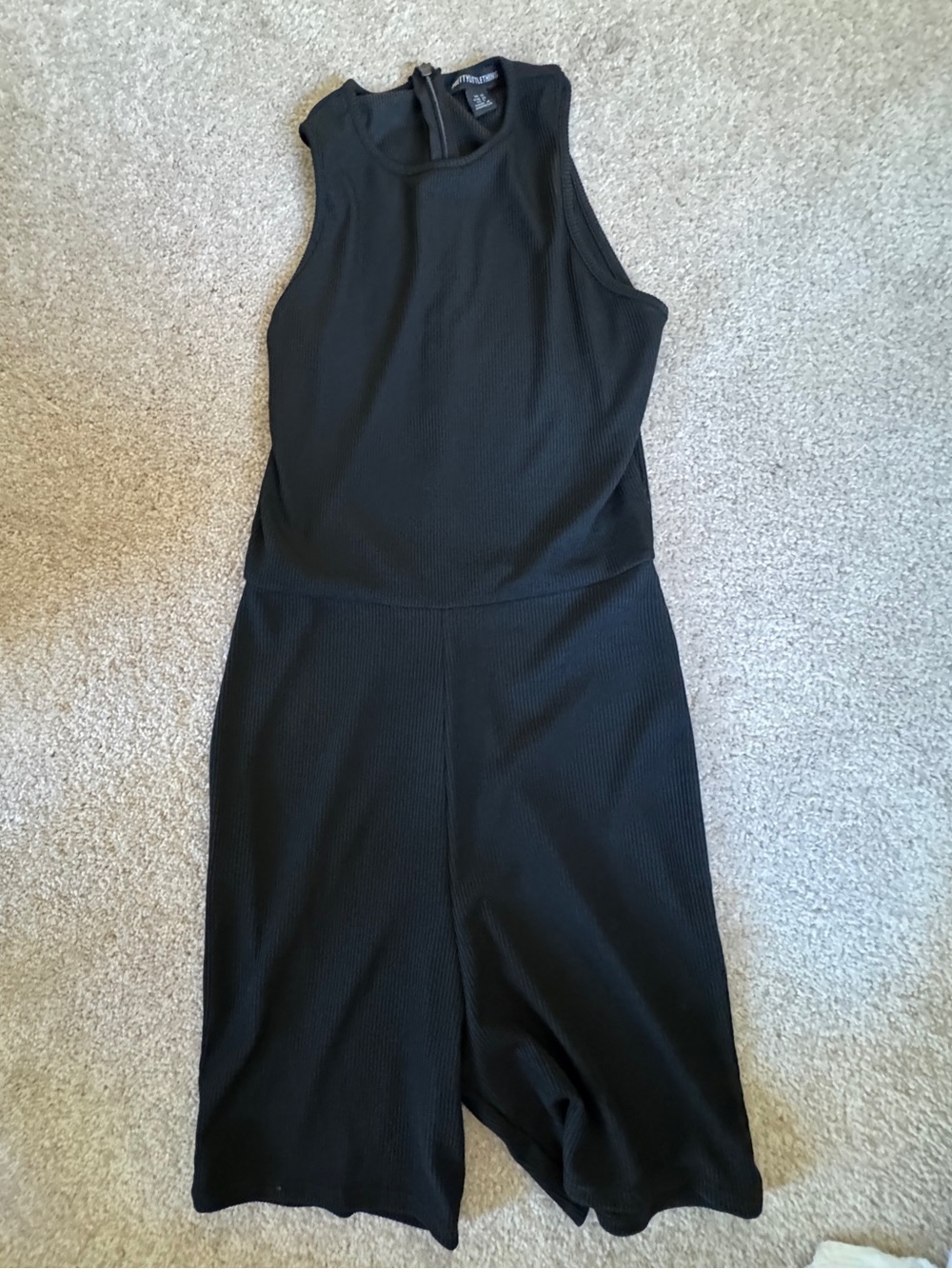 Pretty Little Thing Black Ribbed Jumpsuit romper